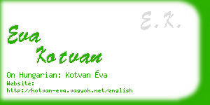 eva kotvan business card
