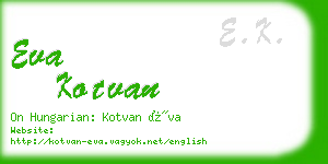 eva kotvan business card